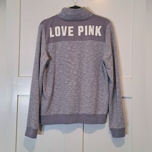 VS PINK 1/4 Zip Pullover Frosty Purple Sweatshirt Large